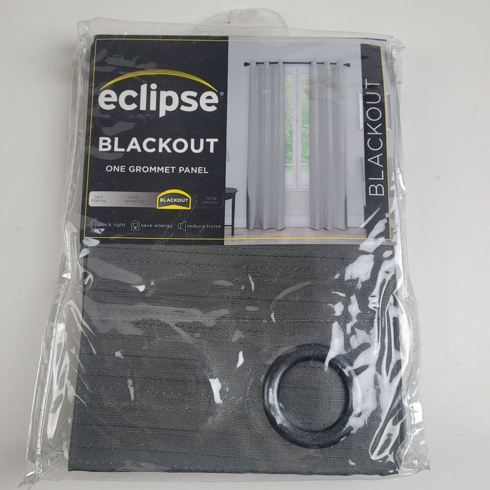 NEW Eclipse 40 x 63 Grommet One curtain panel 'Nikki Smoke' #CT17